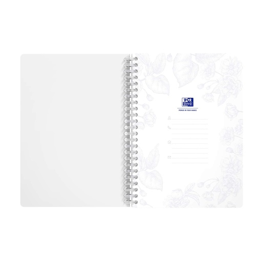 A5 spiral cardstock notebook, Oxford Romance lined, 60 assorted sheets.