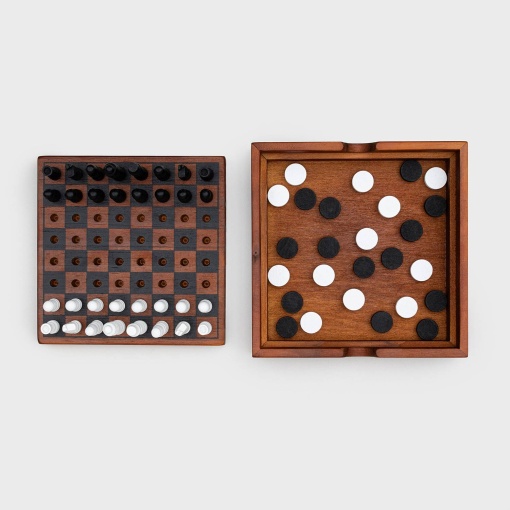 Checkmate - Xadrez e damas deluxe em madeira IRON & GLORY