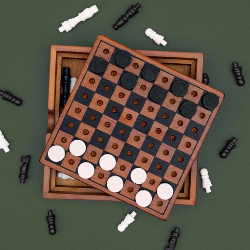 Checkmate - Xadrez e damas deluxe em madeira IRON & GLORY