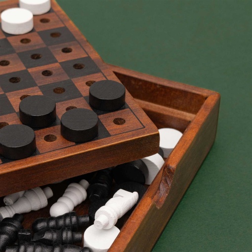 Checkmate - Xadrez e damas deluxe em madeira IRON & GLORY