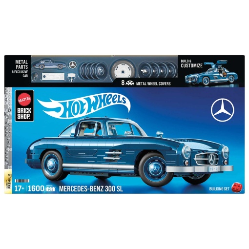 Hot Wheels Premium Series Brick Shop Mercedes-Benz 300 SL 1600 peças MATTEL HWW25