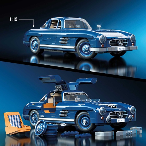 Hot Wheels Premium Series Brick Shop Mercedes-Benz 300 SL 1600 peças MATTEL HWW25