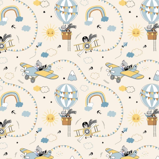 Papel de embrulho AMBAR infantil 70x100cm aeroplano