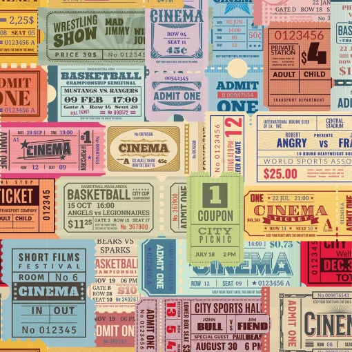 Papel de embrulho AMBAR clássico vintage 70x100cm tickets