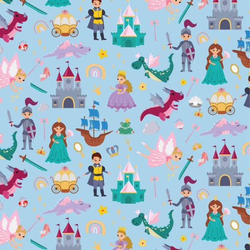 Papel de embrulho AMBAR infantil 70x100cm reino encantado