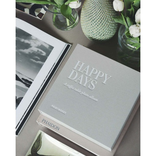 Álbum fotográfico "Happy days" 24x24cm cinza PRINTWORKS