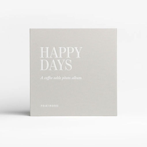 Álbum fotográfico "Happy days" 24x24cm cinza PRINTWORKS