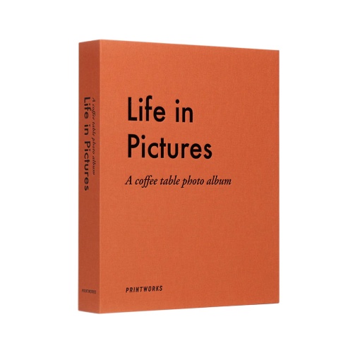 Álbum fotográfico "Life in pictures" 31x26cm laranja PRINTWORKS