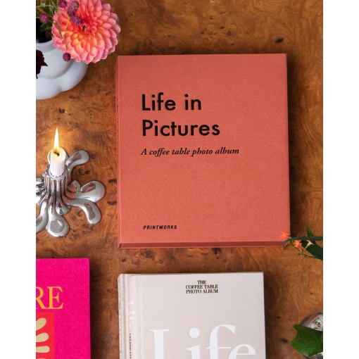 Álbum fotográfico "Life in pictures" 31x26cm laranja PRINTWORKS