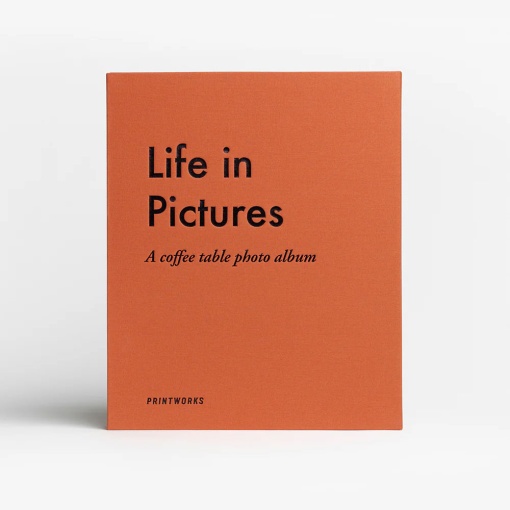 Álbum fotográfico "Life in pictures" 31x26cm laranja PRINTWORKS