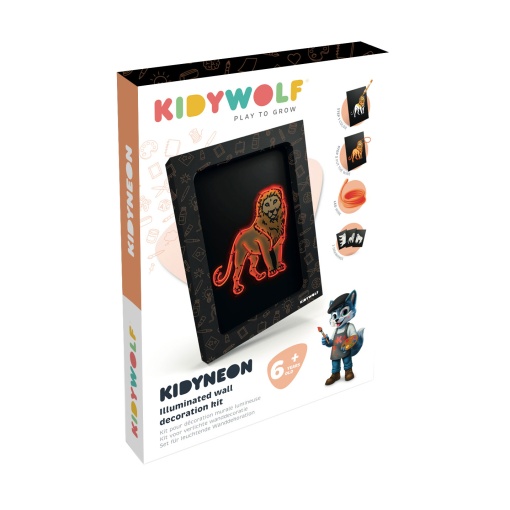 Kidyneon - Kit para decoração luminosa de parede - Animais KIDYWOLF