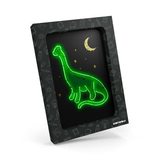 Kidyneon - Kit para decoração luminosa de parede - Dinossauros KIDYWOLF