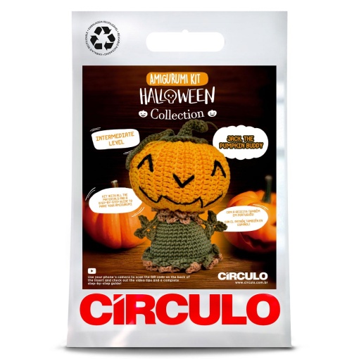 Kit de croché CÍRCULO amigurumi Halloween Collection - Abóbora