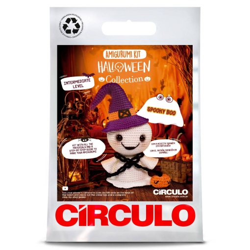 Kit de croché CÍRCULO amigurumi Halloween Collection - Fantasminha