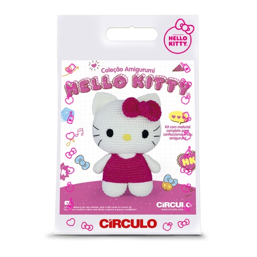 KIT DE CROCHET CIRCULO AMIGURUMI HELLO KITTY ROSA CI482927-2/880404