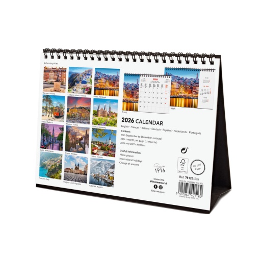 Calendário de secretária 2026 FINOCAM 21x15cm Charming 781244926