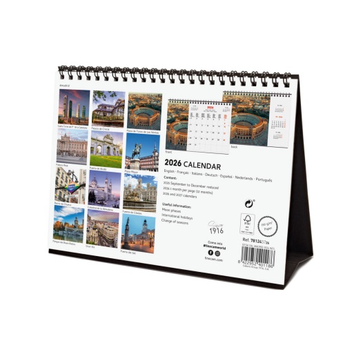 Calendário de secretária 2026 FINOCAM 21x15cm Madrid 781245726