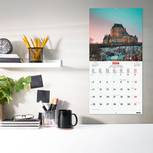 Calendário de parede 2026 FINOCAM 30x30cm Charming 781225126