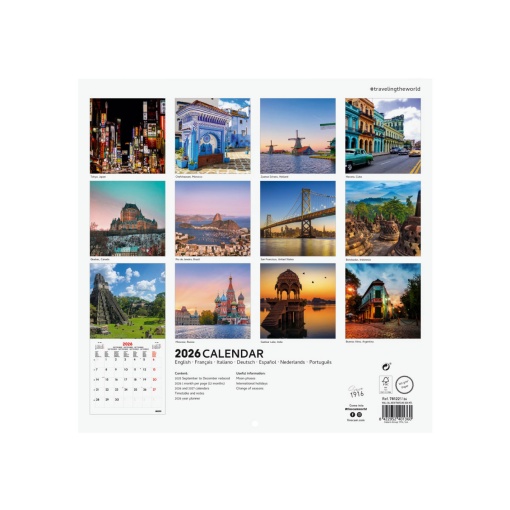 Calendário de parede 2026 FINOCAM 30x30cm Charming 781225126