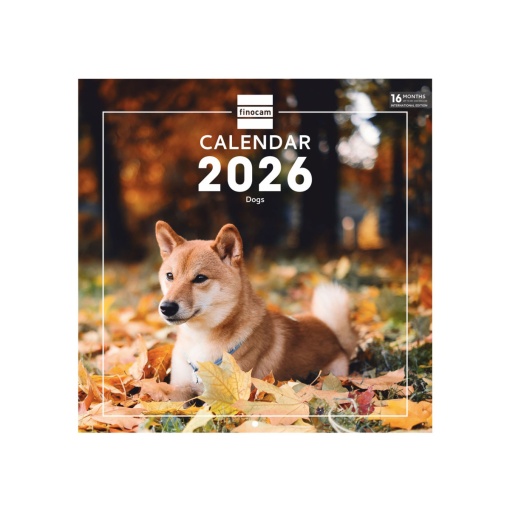 Calendário de parede 2026 FINOCAM 30x30cm Dogs 781225226