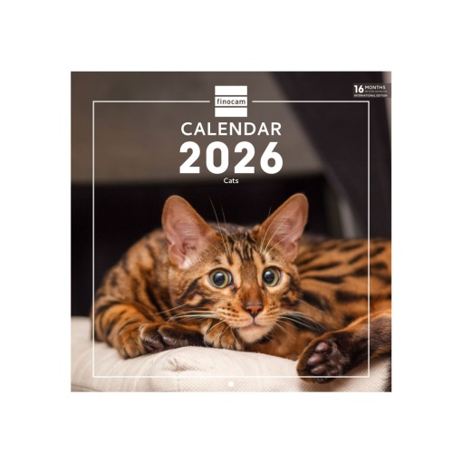 Calendário de parede 2026 FINOCAM 30x30cm Cats 781225426