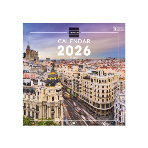 Calendário de parede 2026 FINOCAM 30x30cm Madrid 781225726