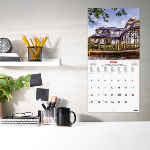Calendário de parede 2026 FINOCAM 30x30cm Madrid 781225726