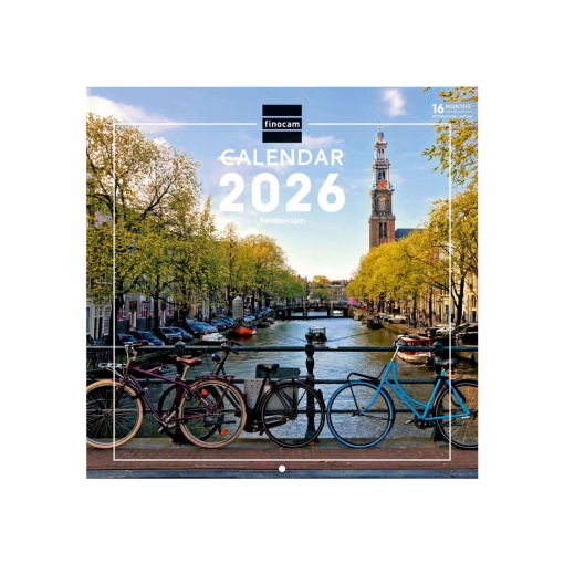 Calendário de parede 2026 FINOCAM 30x30cm Amsterdam 781225826