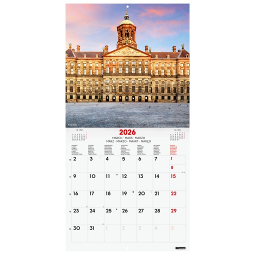 Calendário de parede 2026 FINOCAM 30x30cm Amsterdam 781225826