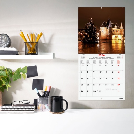Calendário de parede 2026 FINOCAM 30x30cm Amsterdam 781225826