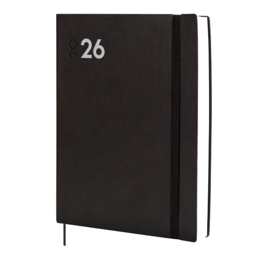 Agenda diária A4 2026 FINOCAM Mara preto com elástico