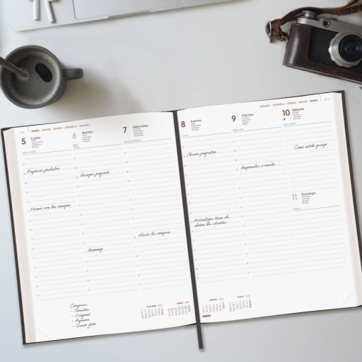 Agenda semanal A4 2026 FINOCAM Milano preta