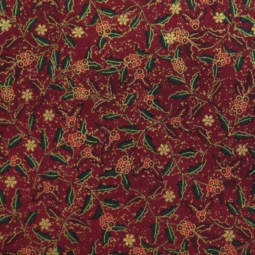 Tecido HILOGAR We Love Christmas vermelho/dourado 03 1x1,10m