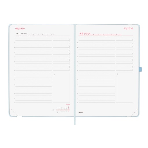 Agenda diária A5 2026 FINOCAM Capri happy com elástico