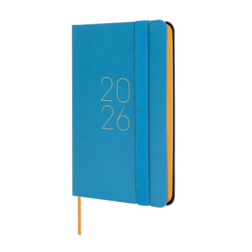 Agenda semanal A7 2026 FINOCAM Lisa azul com elástico