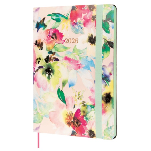 Agenda semanal A5 2026 FINOCAM Joy Bloom com elástico