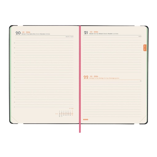 Agenda diária A5 2026 FINOCAM Joy Bloom com elástico