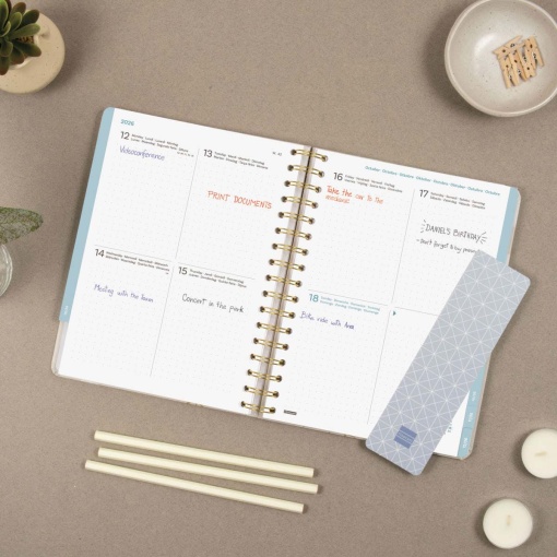 Agenda semanal A5 2026 FINOCAM Optimal Vera com elástico