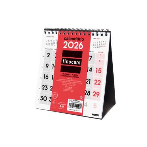 Calendário de secretária 2026 FINOCAM 14x15cm 781690026