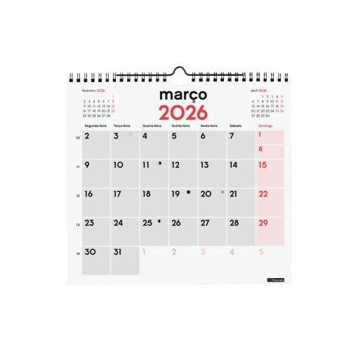 Calendário de parede 2026 FINOCAM 26,5x24,5cm 780510026