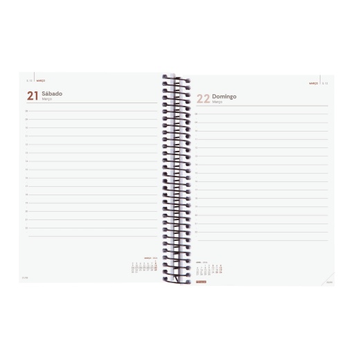 Agenda diária A5 2026 espiral FINOCAM Beta laranja com elástico