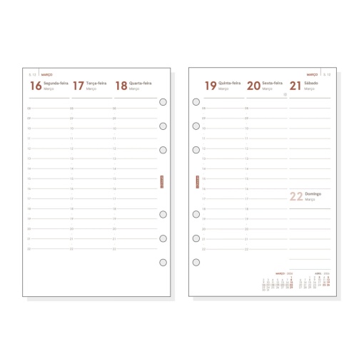 Recarga organizer semanal 117x181mm 2026 FINOCAM