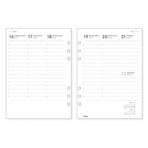 Recarga organizer semanal A5 2026 FINOCAM
