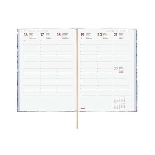 Agenda semanal A5 2026 FINOCAM Berlin Cotton com elástico