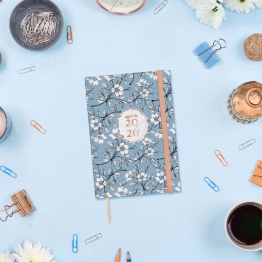 Agenda semanal A5 2026 FINOCAM Berlin Cotton com elástico