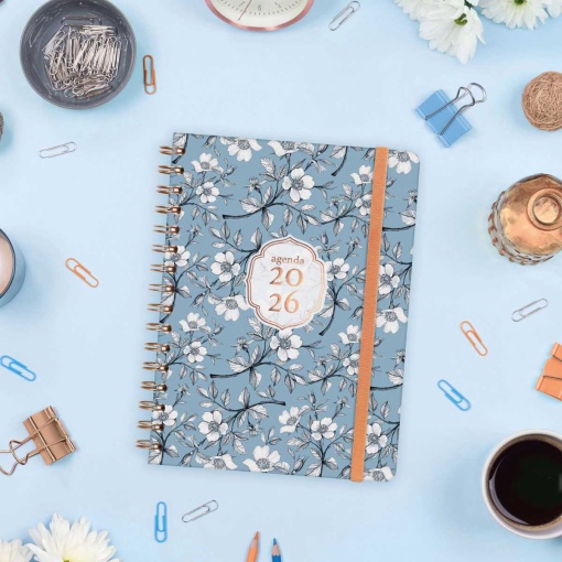 Agenda semanal A5 2026 espiral FINOCAM You Cotton com elástico