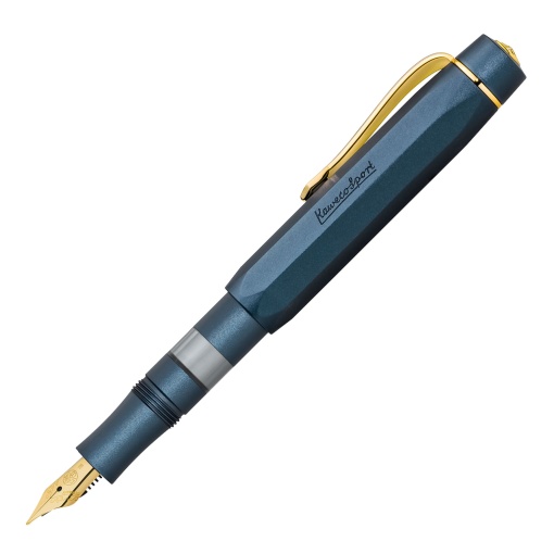 Caneta de aparo KAWECO Piston Sport azul marinho/dourado M starter kit