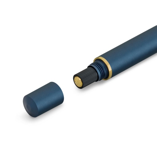 Caneta de aparo KAWECO Piston Sport azul marinho/dourado M starter kit