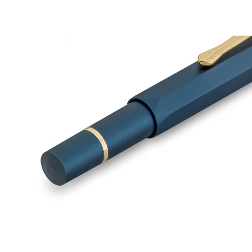 Caneta de aparo KAWECO Piston Sport azul marinho/dourado M starter kit