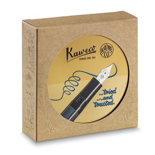 Caneta de aparo KAWECO Piston Sport azul marinho/dourado M starter kit